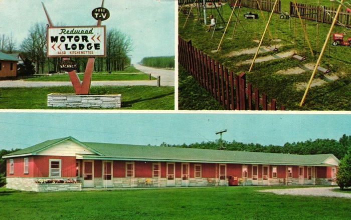 Great Escape Motor Lodge (Redwoood Motor Lodge) - Vintage Postcard (newer photo)